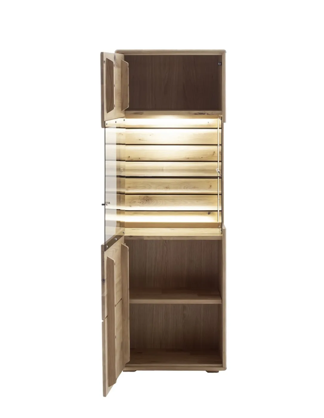 Highboard 2 Girona | Ast / Balkeneiche | mit LED Unterbauspot