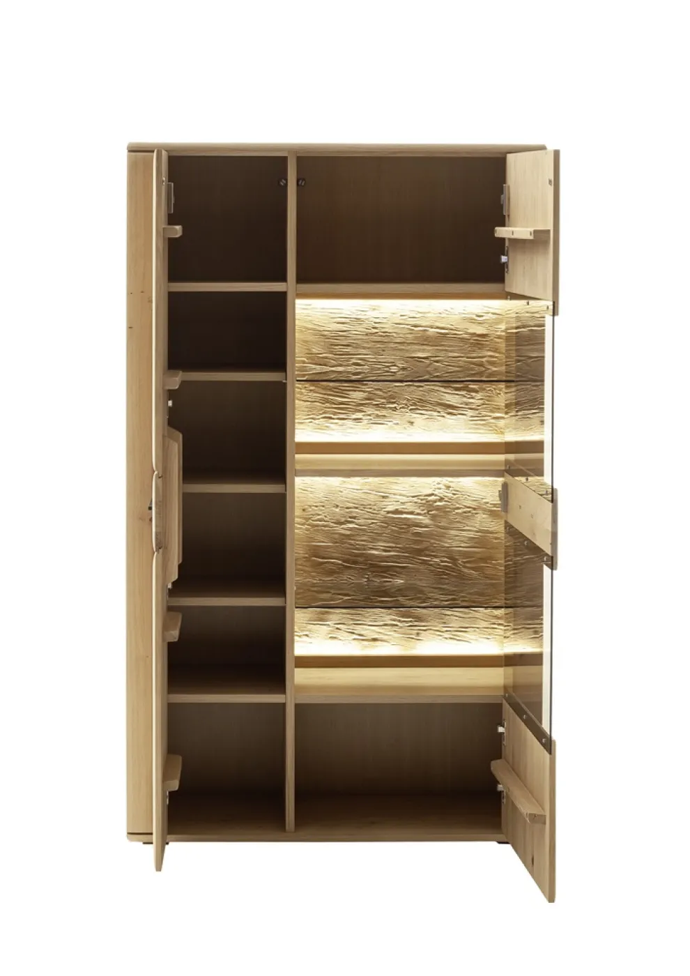 Highboard Alento 2 | Ast / Balkeneiche | mit Beleuchtung