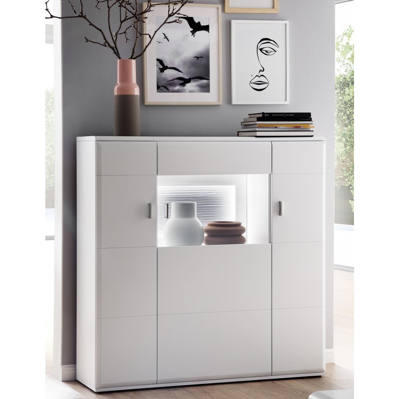 Highboard Amora 2 | weiß matt | LED Beleuchtung