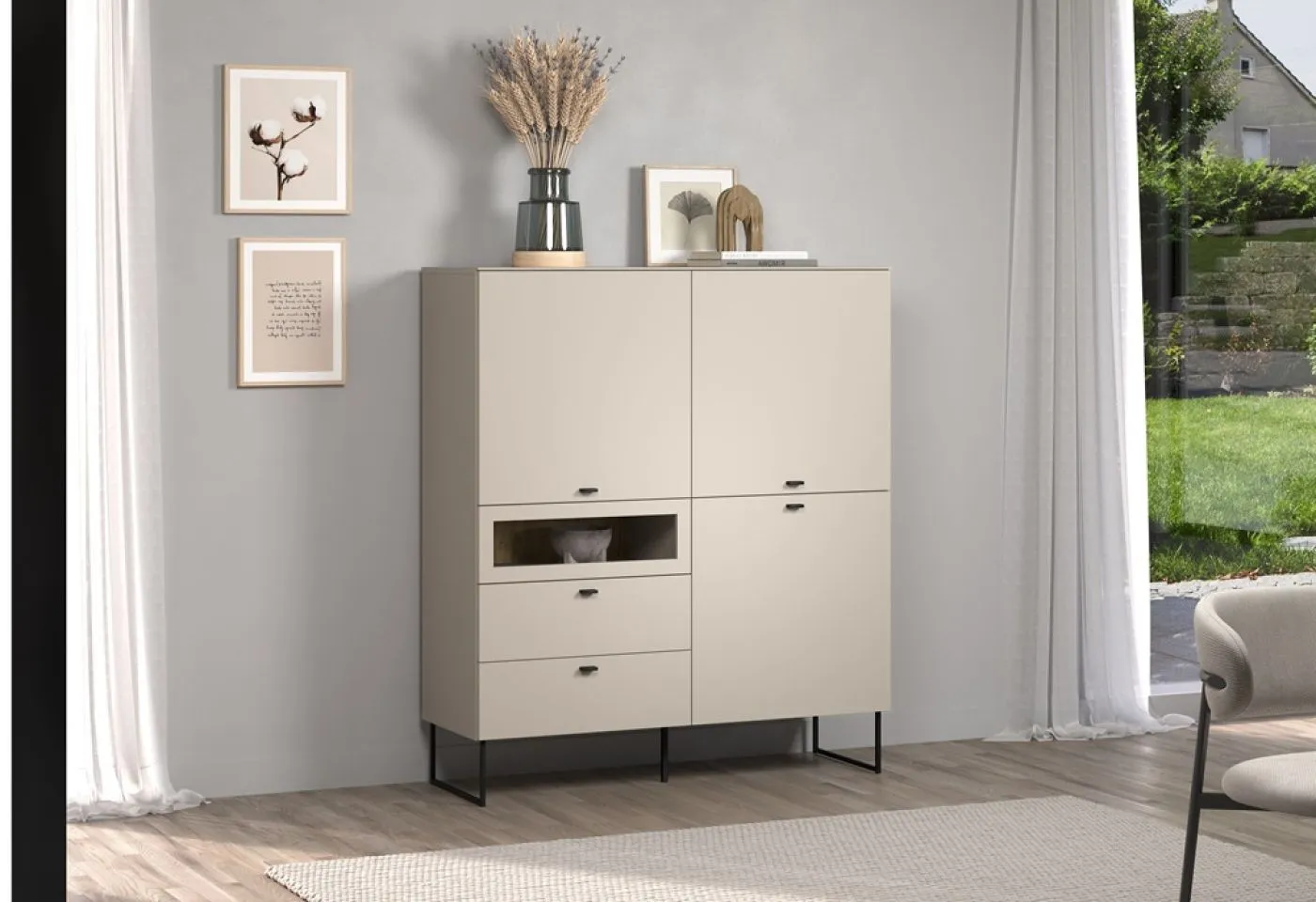 Highboard Bellugi 1, Cashmere Dekor – Ansicht 7