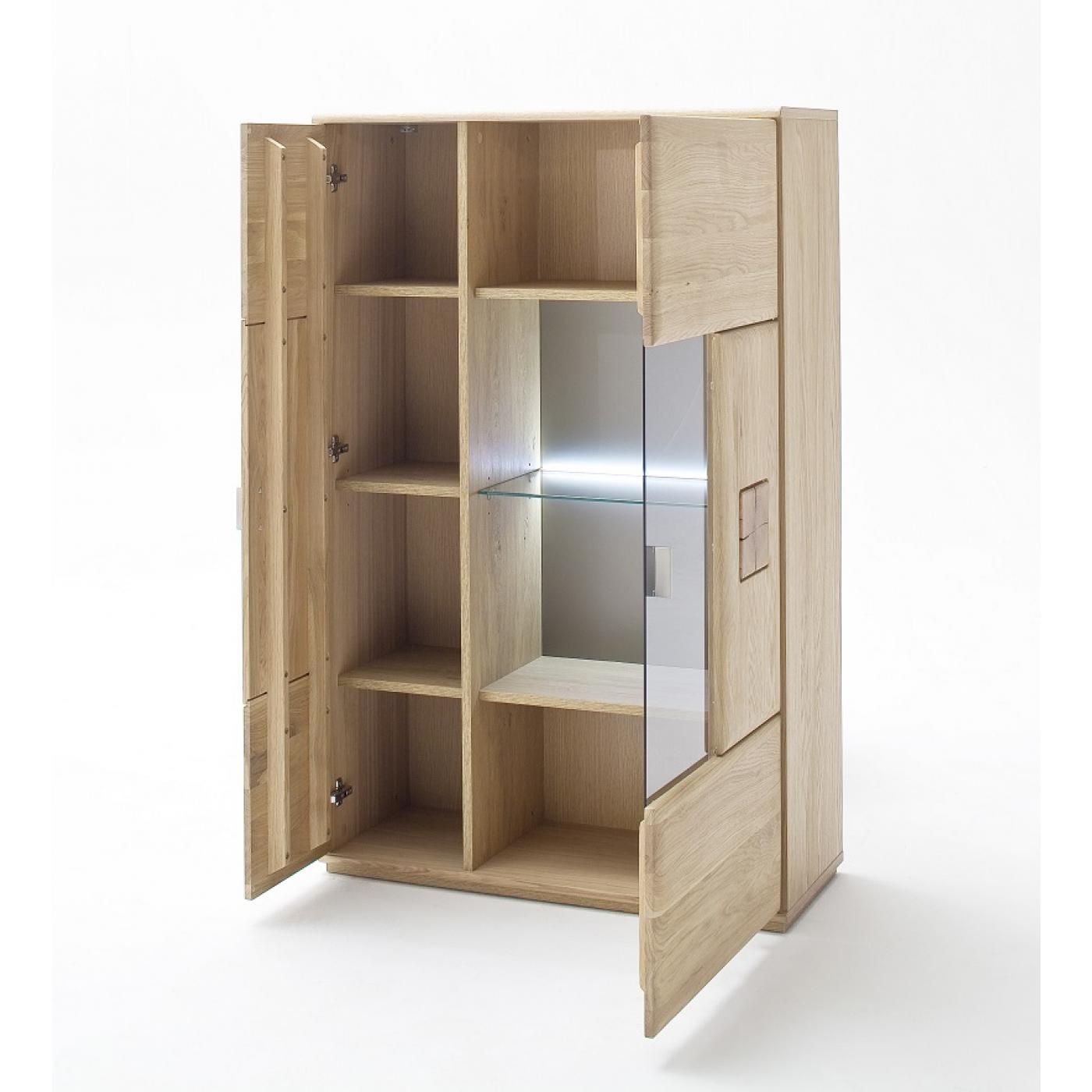 Highboard Bologna | Eiche Bianco | LED Beleuchtung