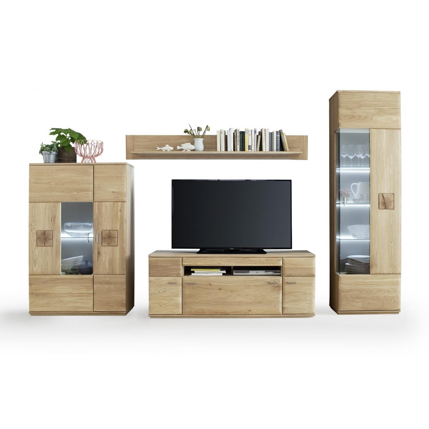 Highboard Bologna 2 | Eiche Bianco | LED Beleuchtung