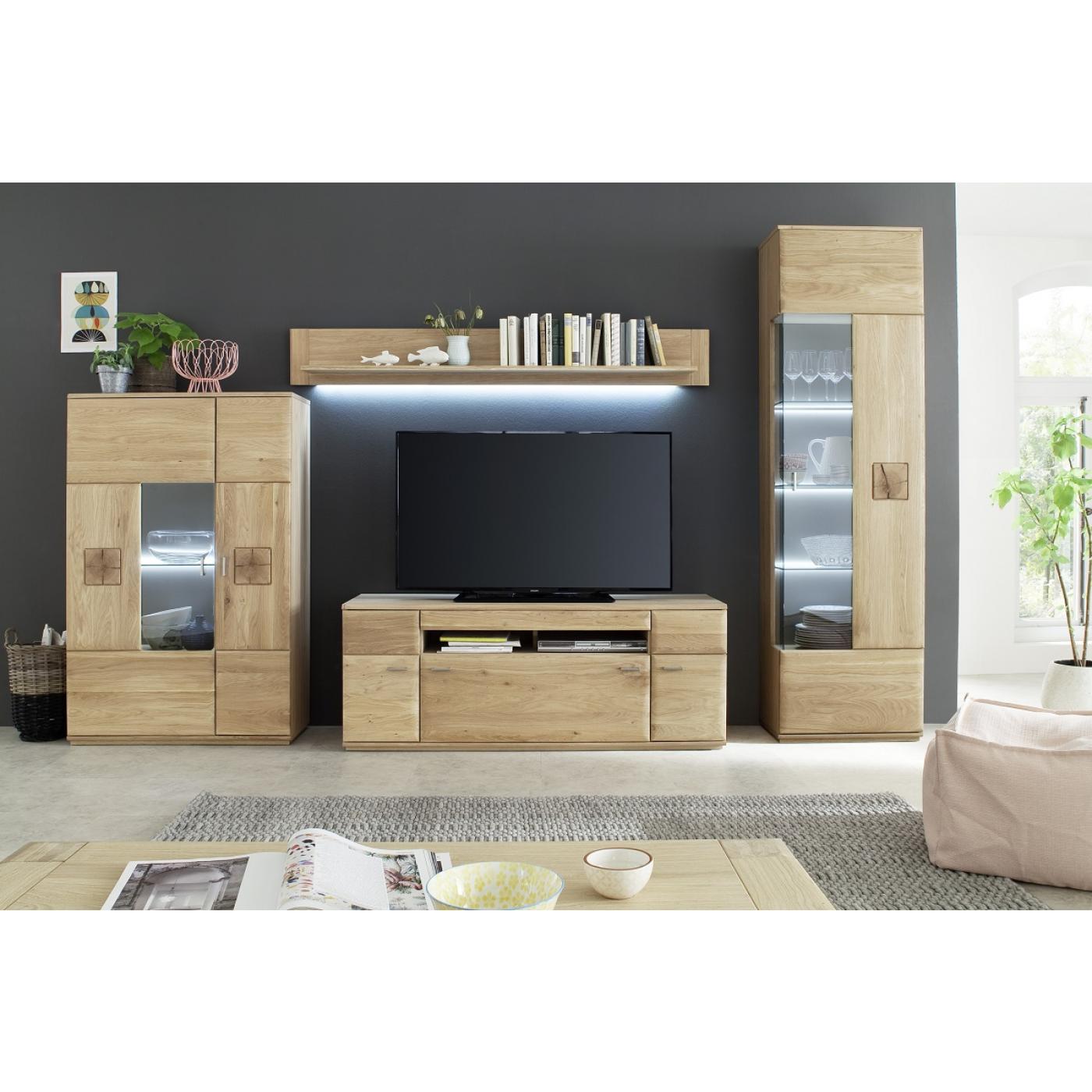 Highboard Bologna 2 | Eiche Bianco | LED Beleuchtung