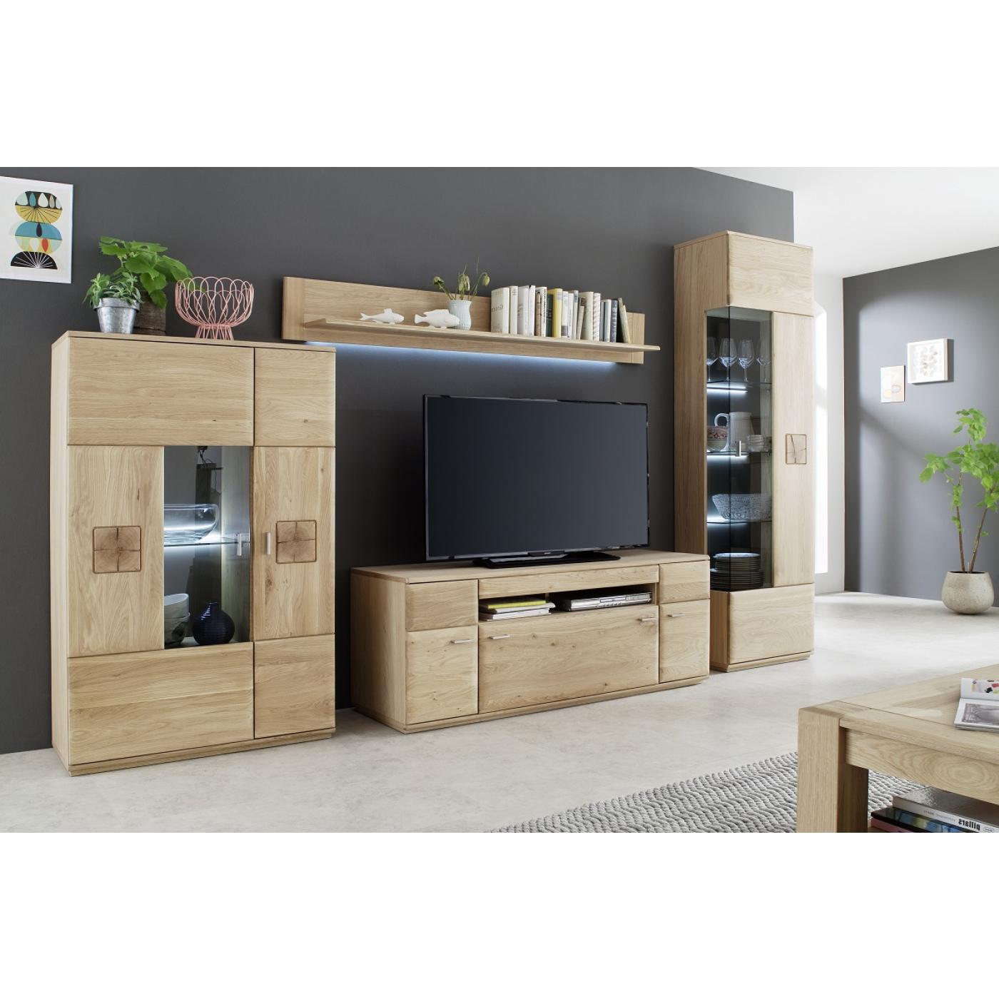 Highboard Bologna 2 | Eiche Bianco | LED Beleuchtung