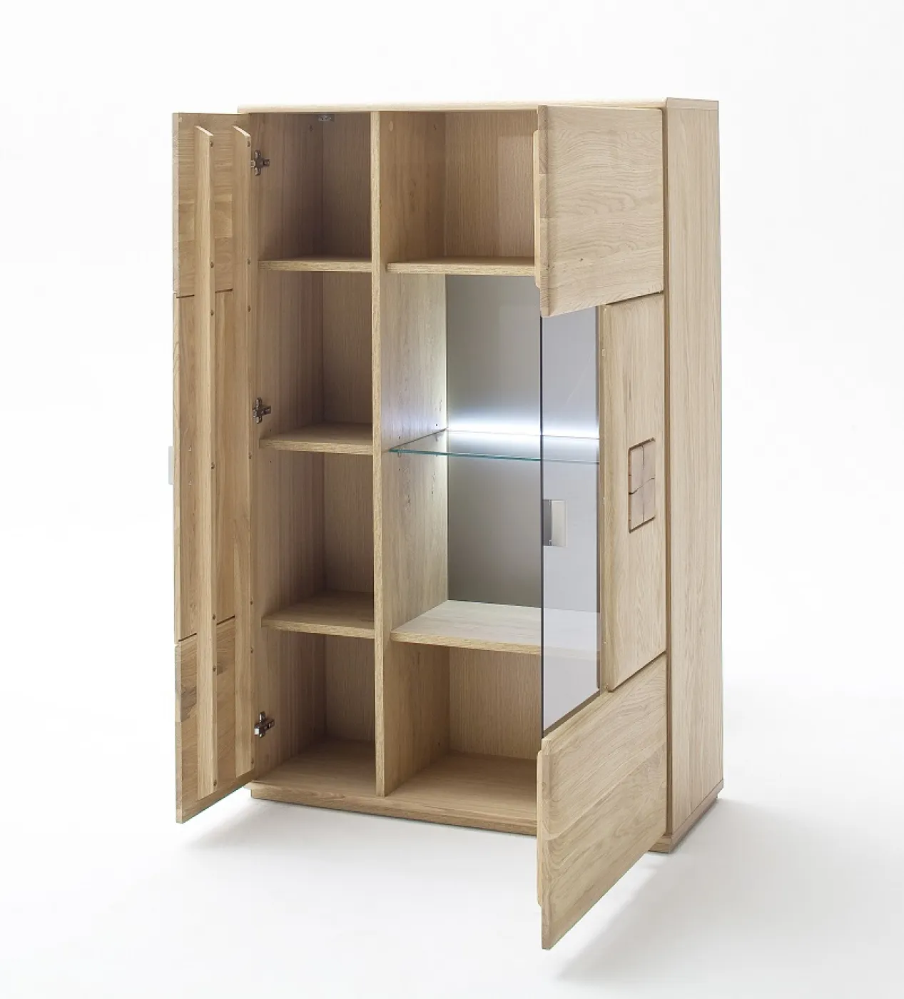 Highboard Bologna | Eiche Bianco | ohne Beleuchtung