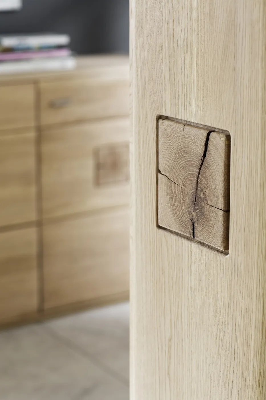 Highboard Bologna | Eiche Bianco | ohne Beleuchtung