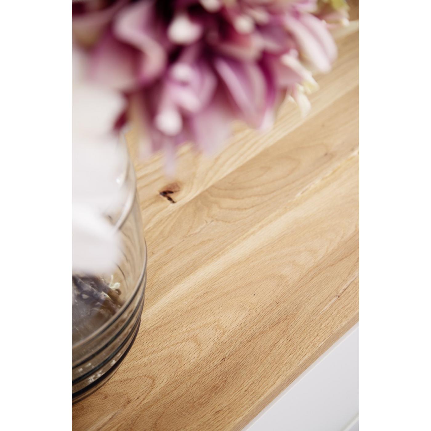 Highboard Chiaro | weiß matt / Asteiche massiv