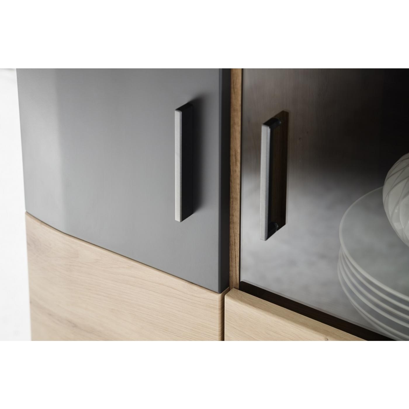 Highboard Cortona | Balkeneiche / anthrazit | LED Beleuchtung