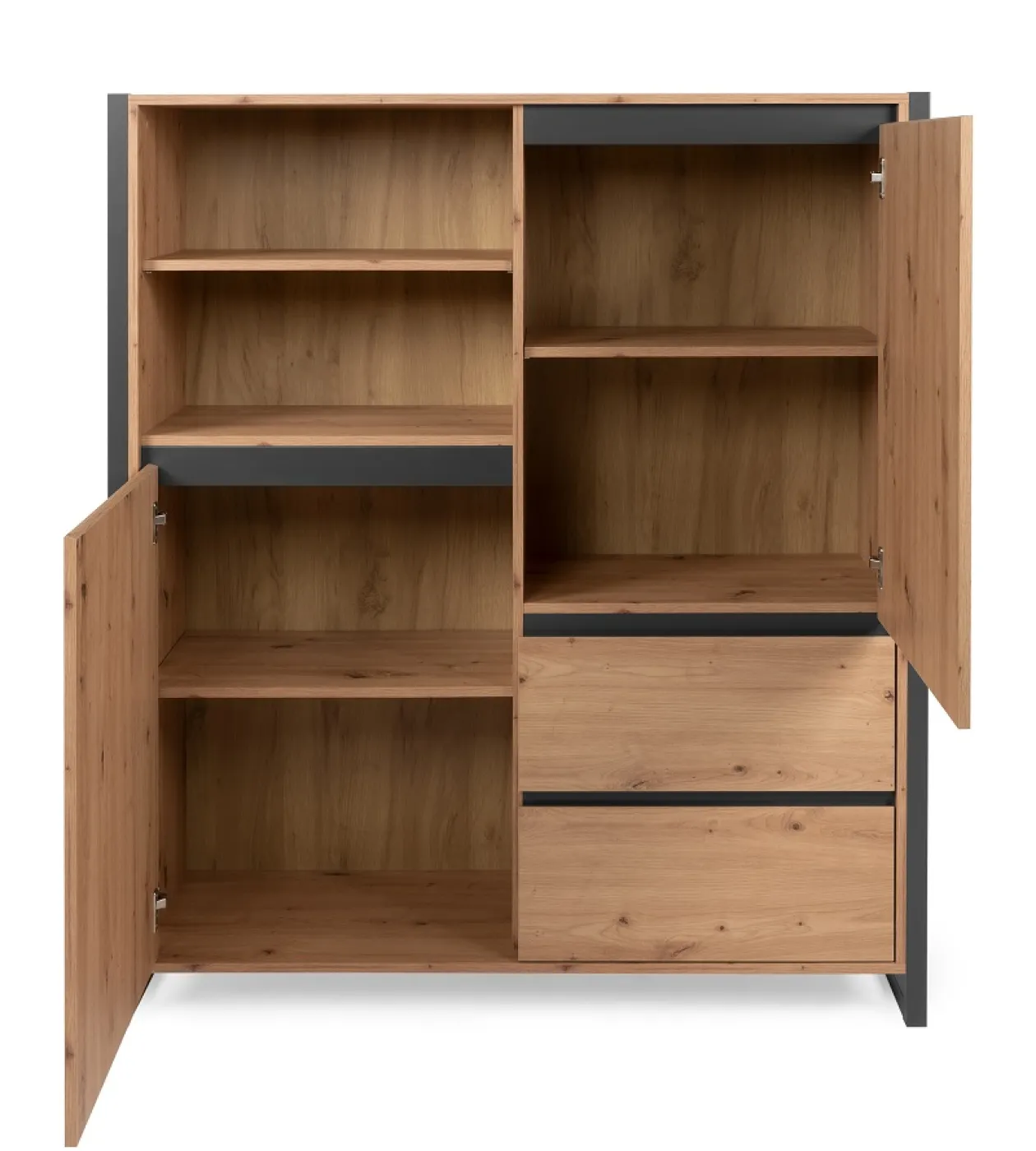 Highboard Denver | Artisan Oak / anthrazit | Industrial Look