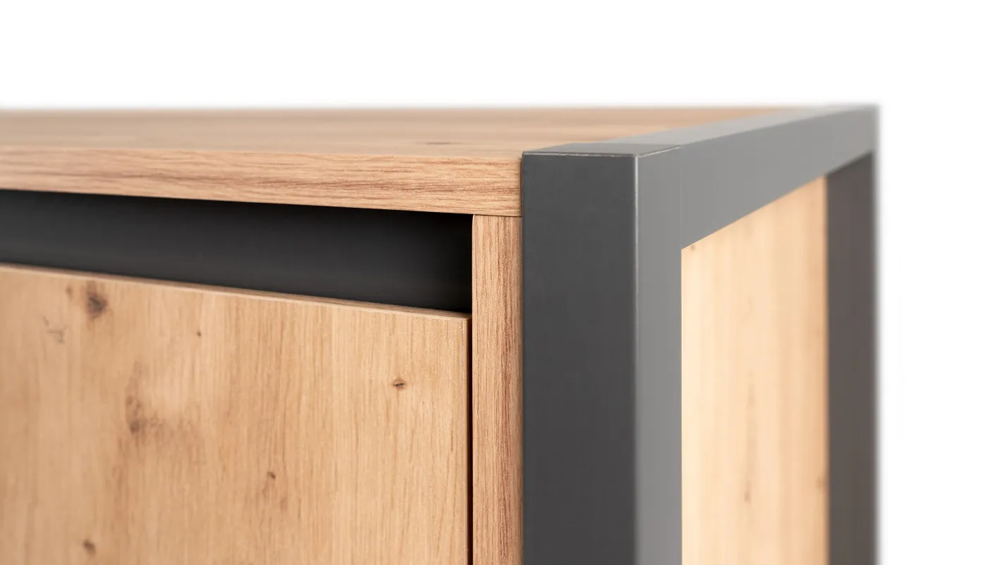 Highboard Denver | Artisan Oak / anthrazit | Industrial Look