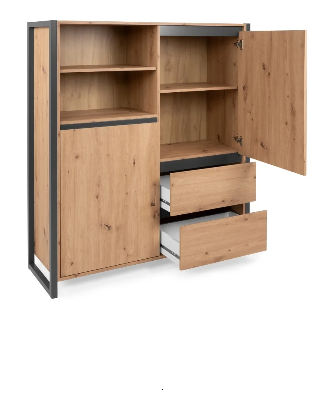 Highboard Denver | Artisan Oak / anthrazit | Industrial Look