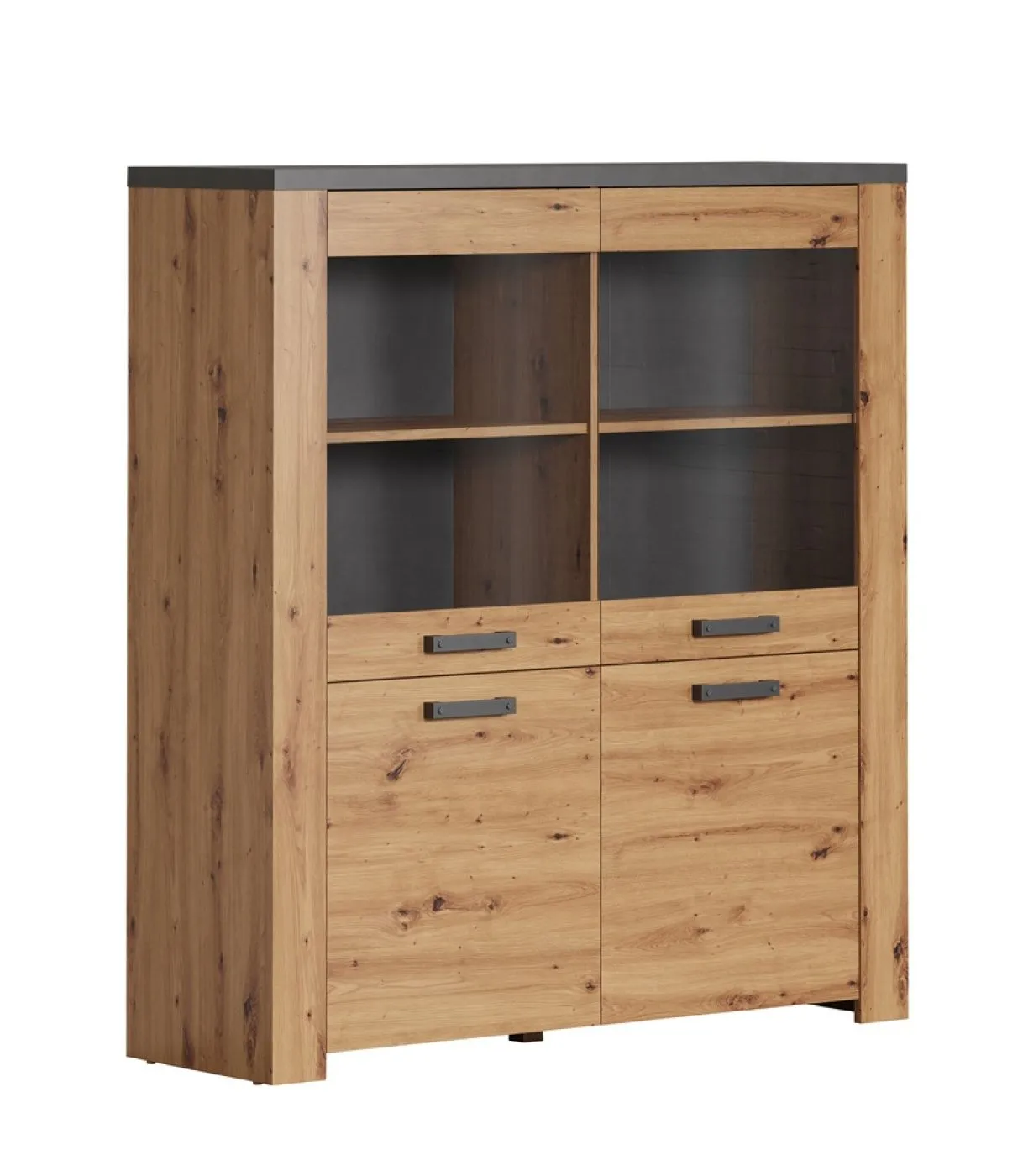 Highboard Follow | Artisan Eiche / Matera grau mit Beleuchtung