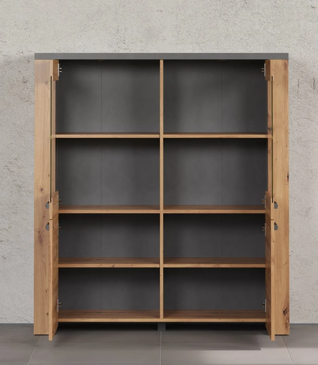 Highboard Follow | Artisan Eiche / Matera grau ohne Beleuchtung
