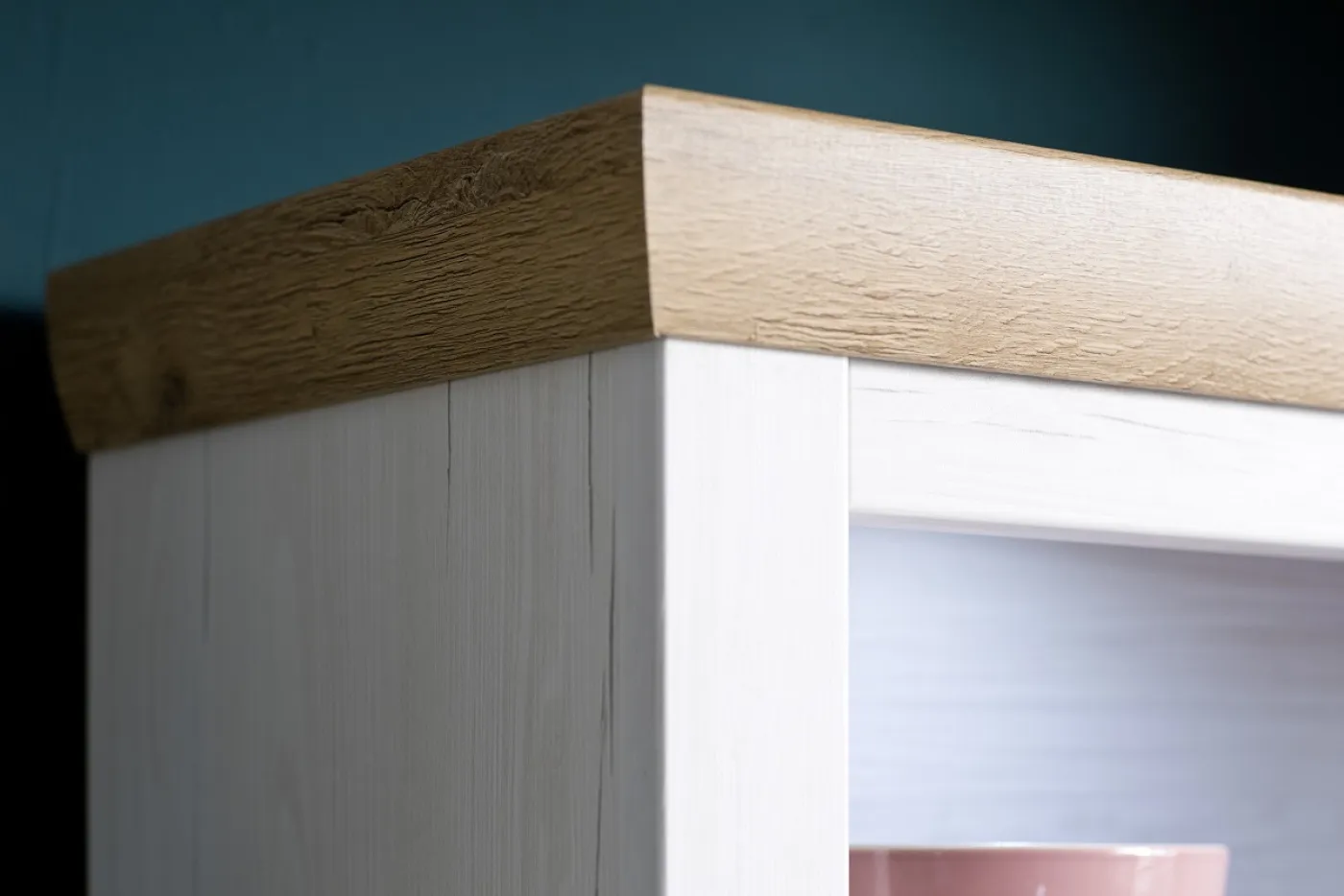 Highboard III Brixen | Landhaus modern | Pinie Aurelio / Grandson Oak mit 1er Set LED Unterbauspot