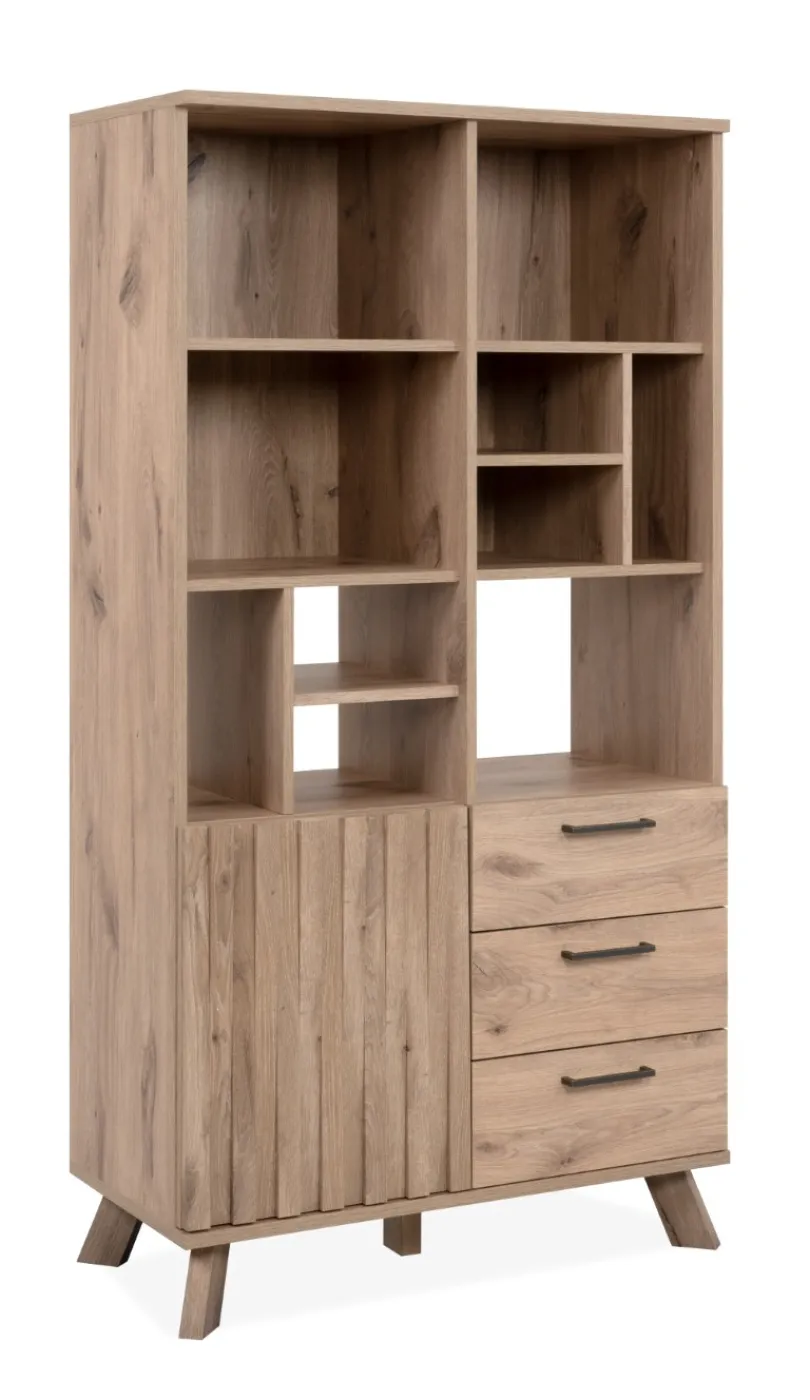 Highboard Kommode Wellington | 3D-Reliefoptik | Schwedeneiche