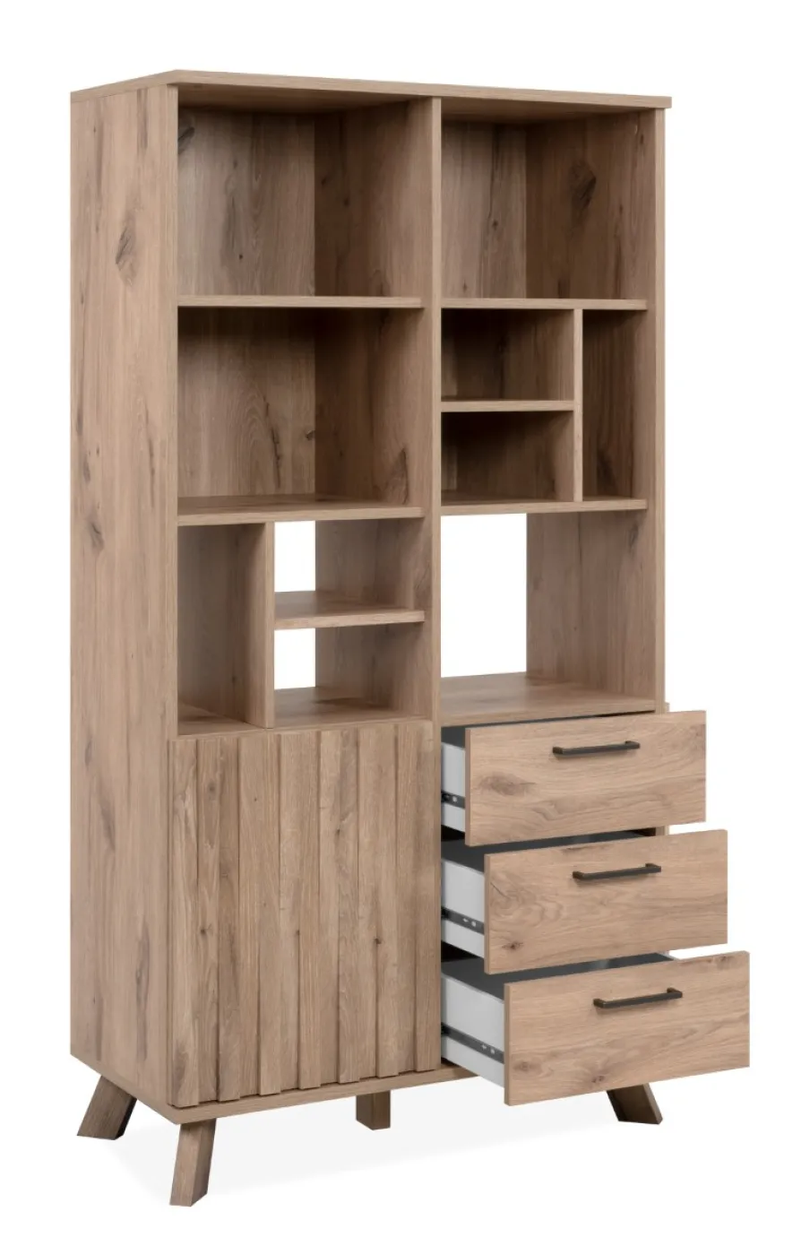 Highboard Kommode Wellington | 3D-Reliefoptik | Schwedeneiche