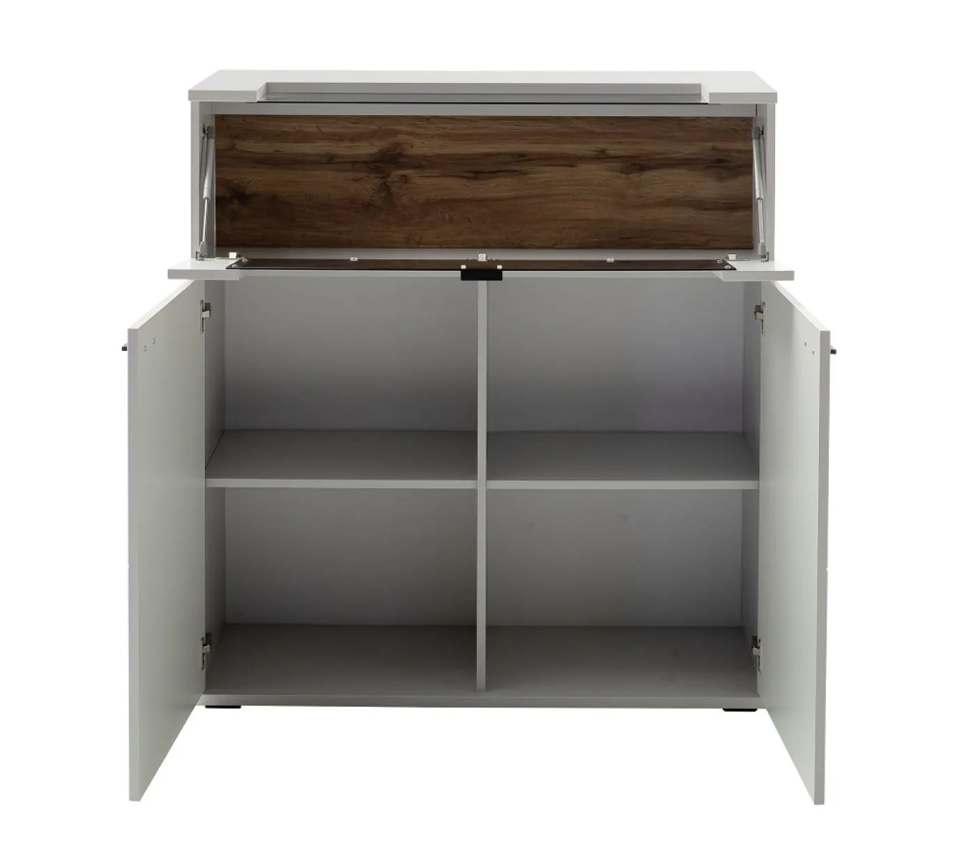 Highboard Lissabon | Modern White | ohne Beleuchtung