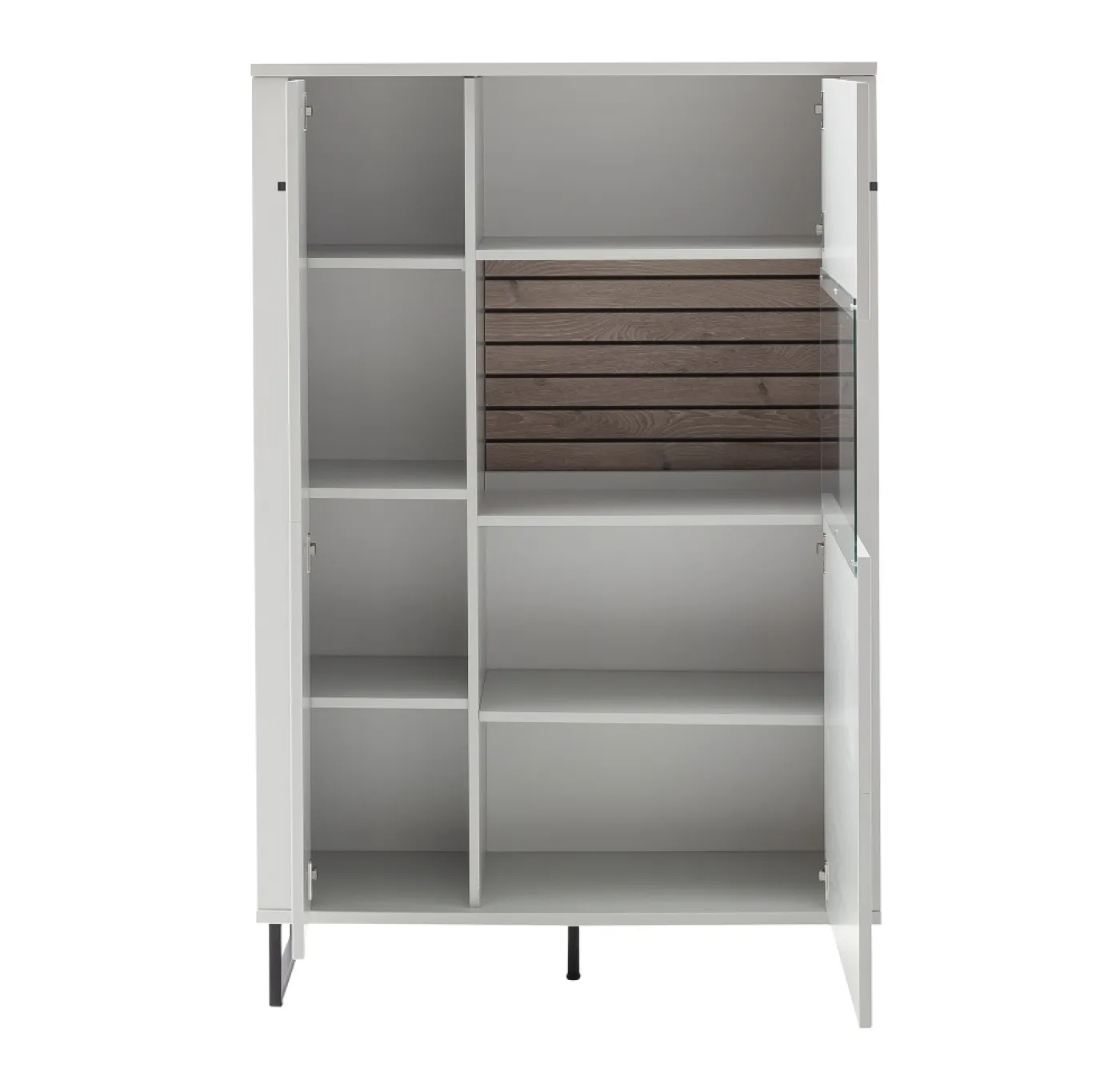 Highboard Louisiana 2 | Modern White | ohne Beleuchtung