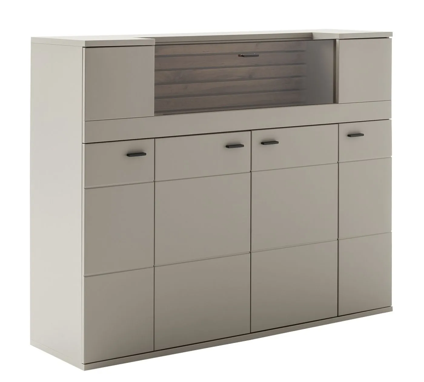 Highboard Lüttich | Basalt / Wotan Eiche | ohne Beleuchtung