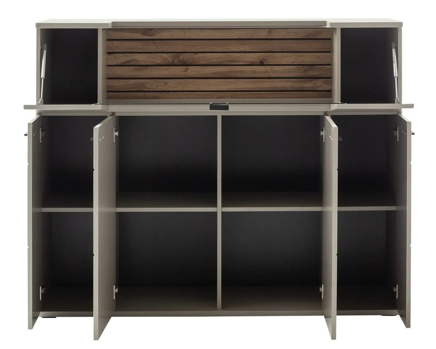 Highboard Lüttich | Basalt / Wotan Eiche | optional LED Beleuchtung