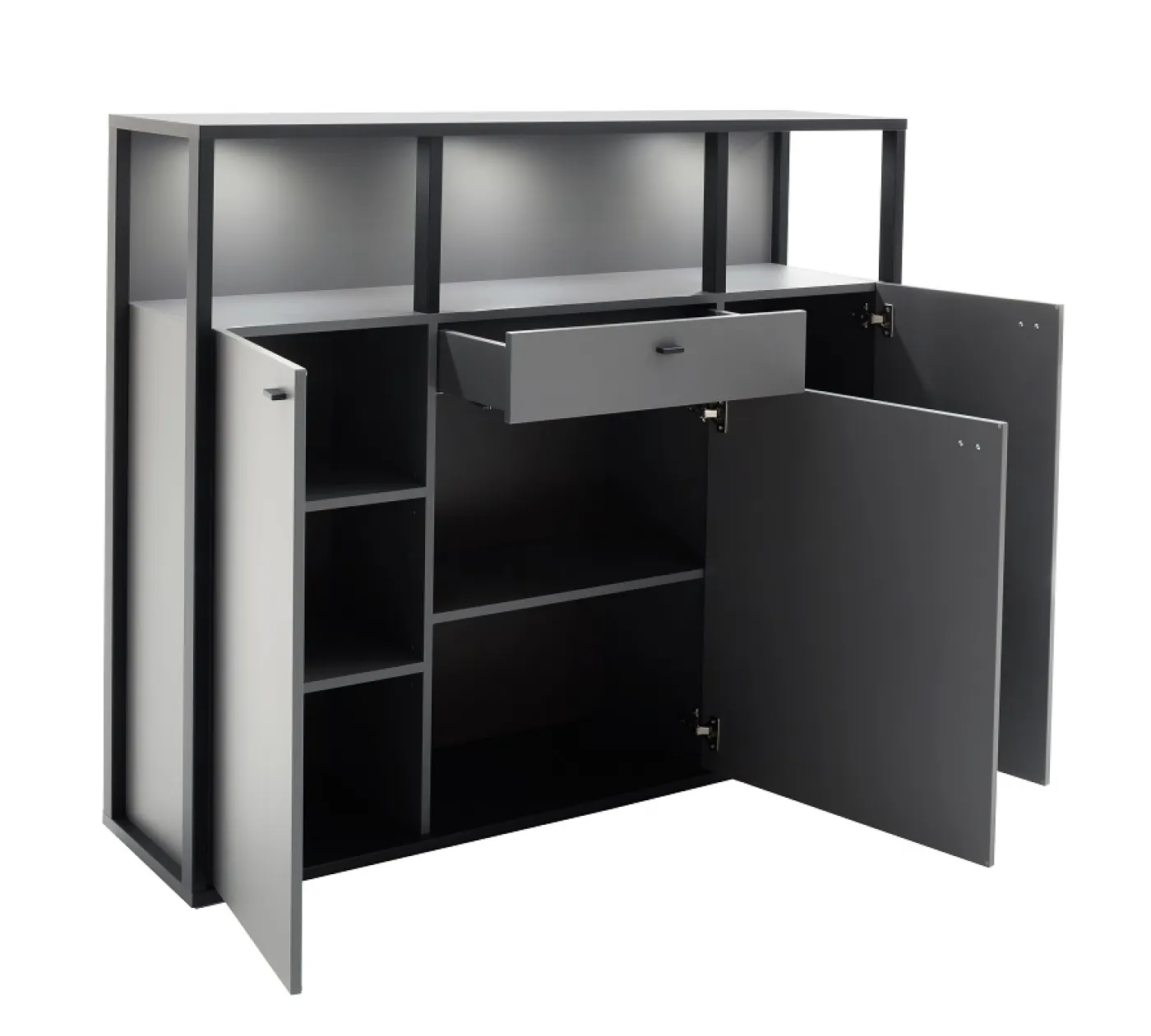 Highboard Luxor | Royal Grey / anthrazit | mit LED Unterbauspot