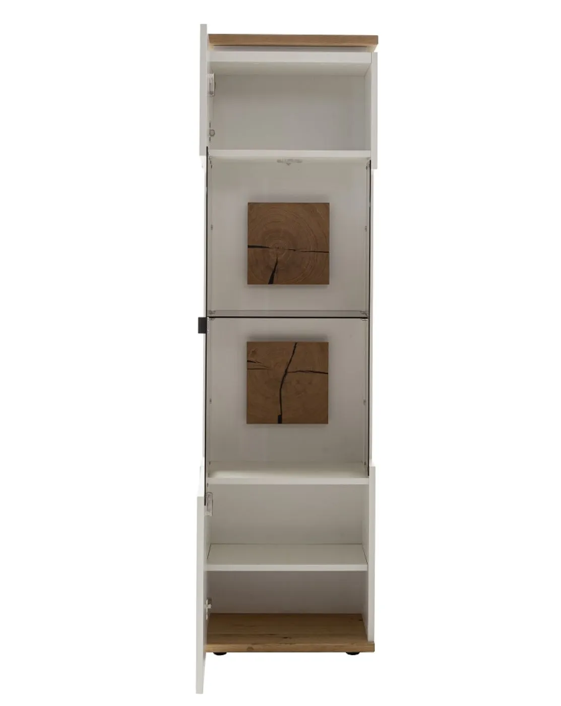 Highboard Matadi 2 | Soft white / Ast-Balkeneiche | ohne Beleuchtung