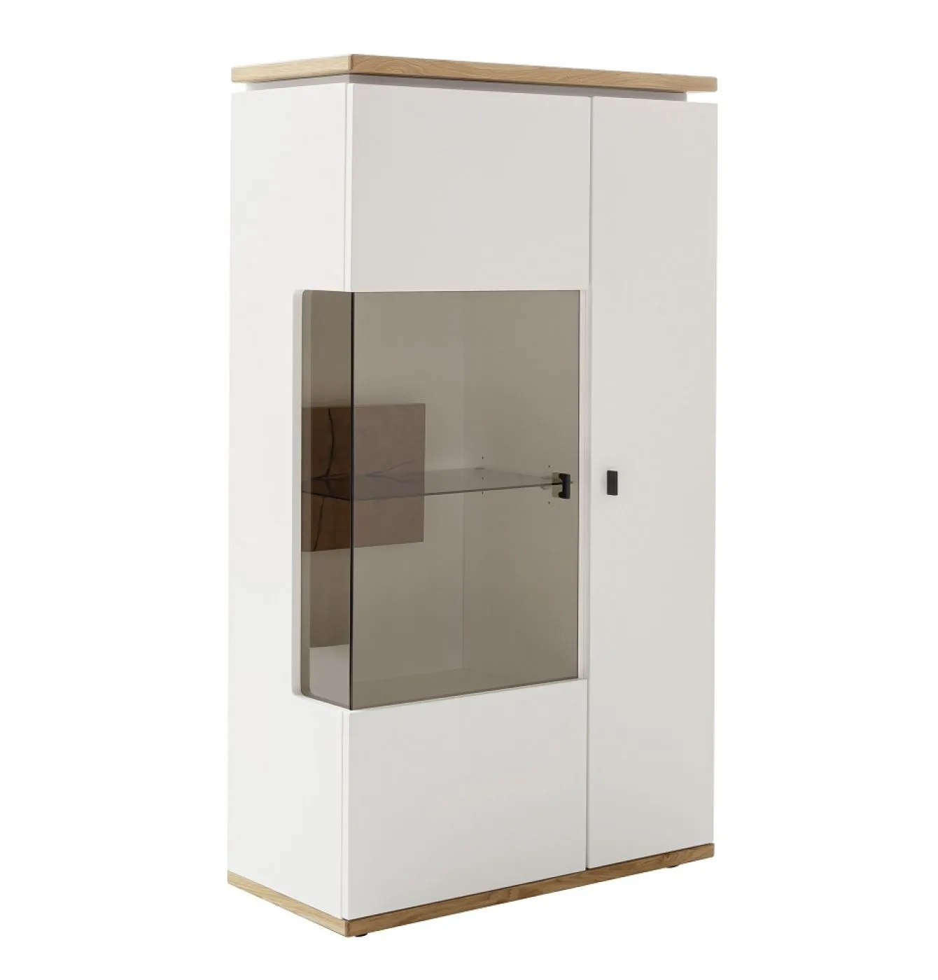 Highboard Matadi 3 | Soft white / Ast-Balkeneiche | ohne Beleuchtung