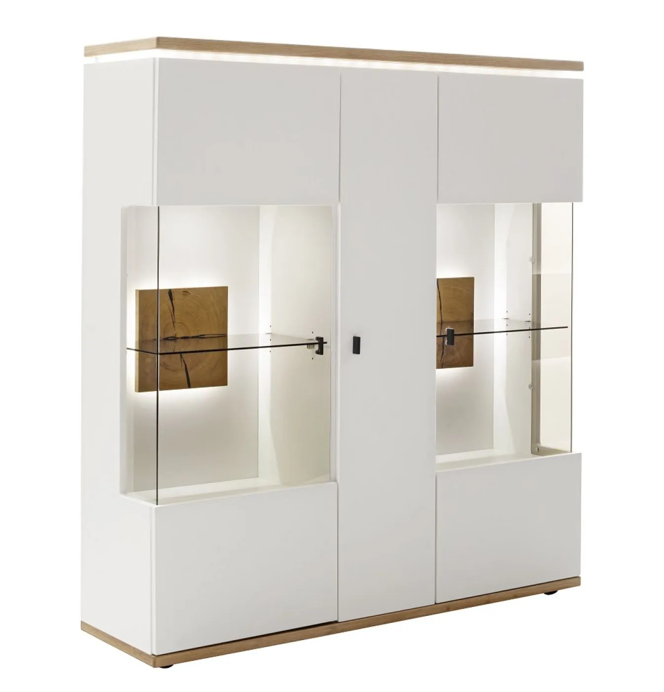 Highboard Matadi | Soft white / Ast-Balkeneiche