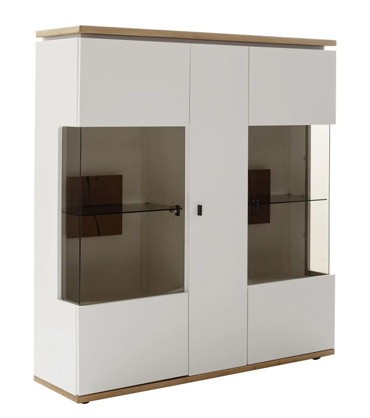 Highboard Matadi | Soft white / Ast-Balkeneiche | ohne Beleuchtung