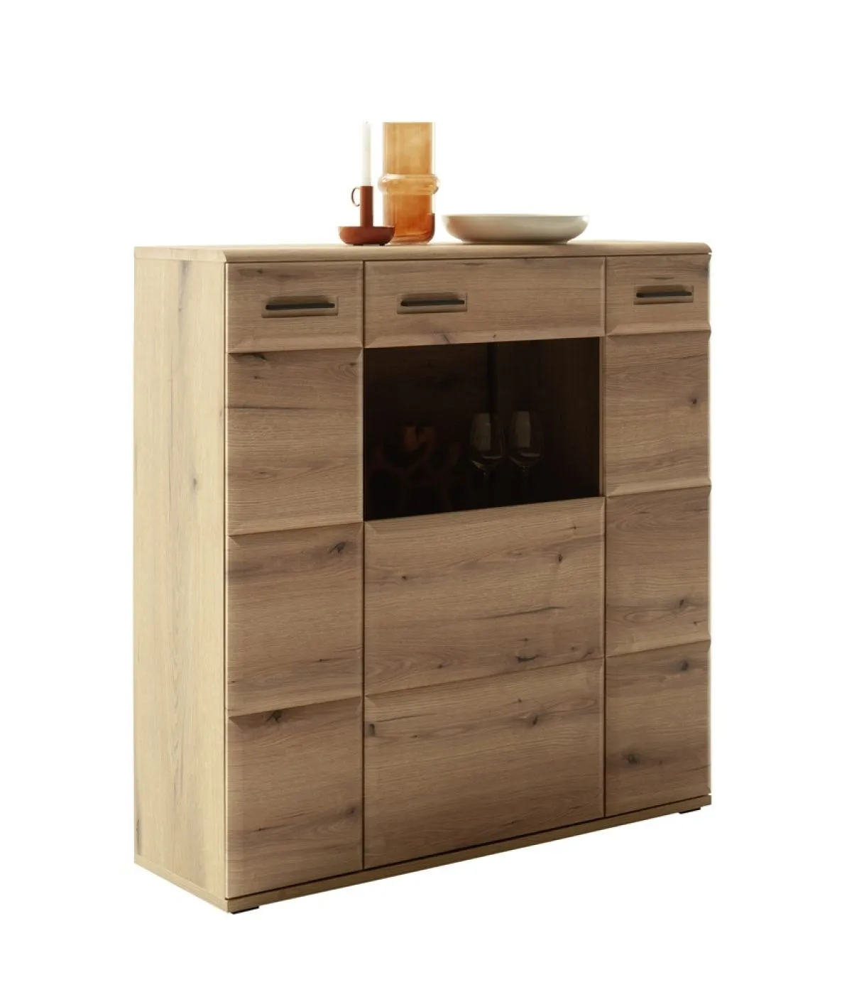 Highboard Naxos | Eiche Evoke | ohne Beleuchtung