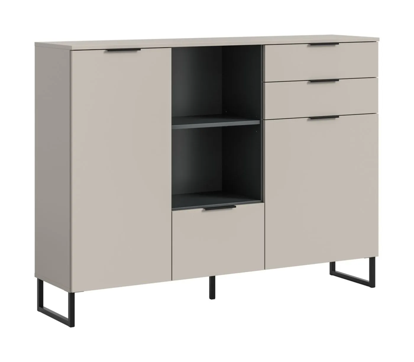 Highboard Noida | Kaschmir / schwarz