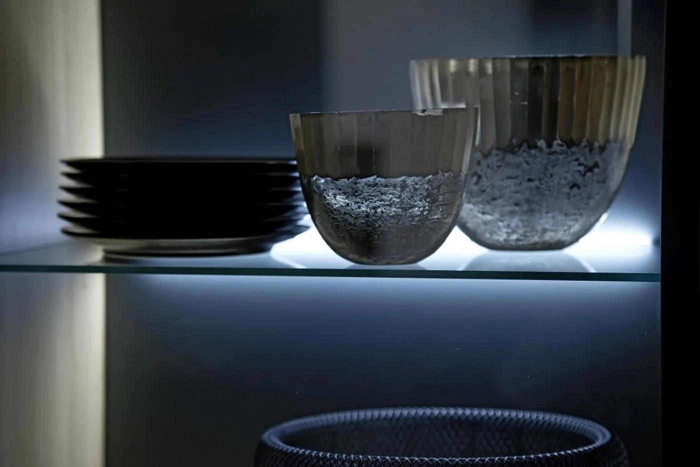 Highboard Portland 2 | Asteiche Bianco | LED Beleuchtung