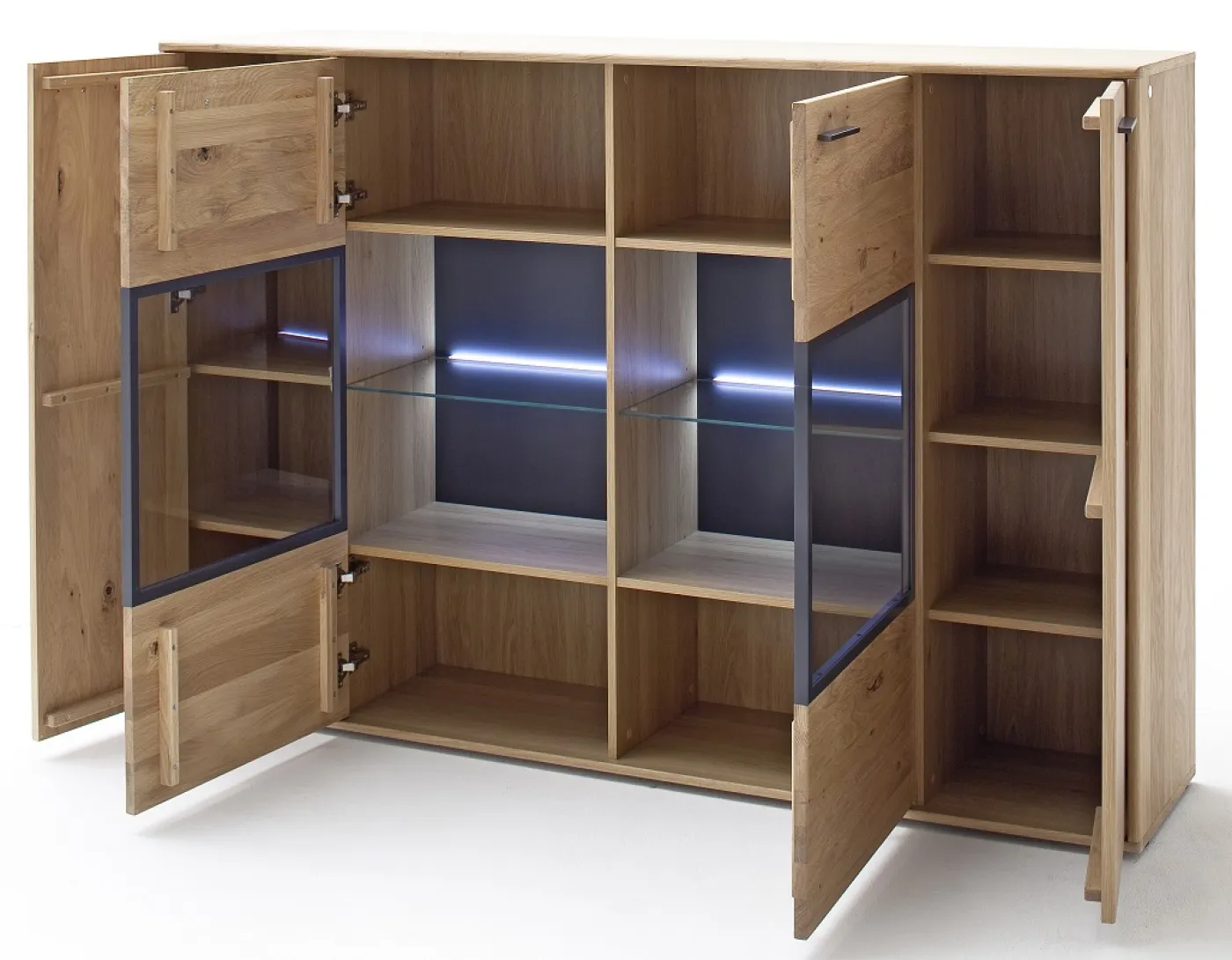 Highboard Portland 2 | Asteiche Bianco | ohne Beleuchtung