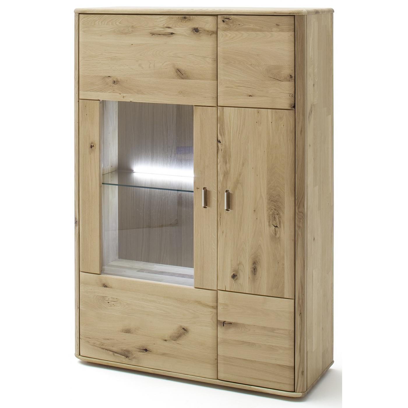 Highboard Ravello rechts | Balkeneiche Bianco | LED Beleuchtung