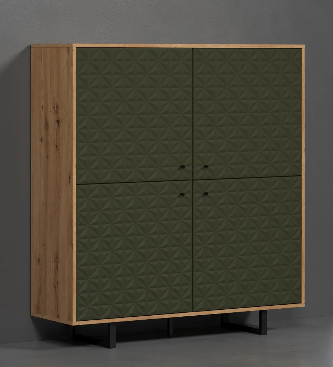 Highboard Sentra | Dark Green / Artisan Eiche