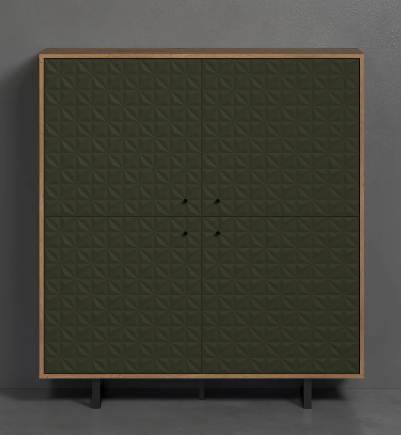 Highboard Sentra | Dark Green / Artisan Eiche