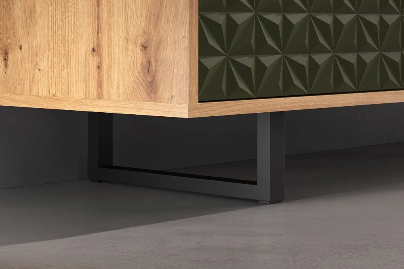 Highboard Sentra | Dark Green / Artisan Eiche
