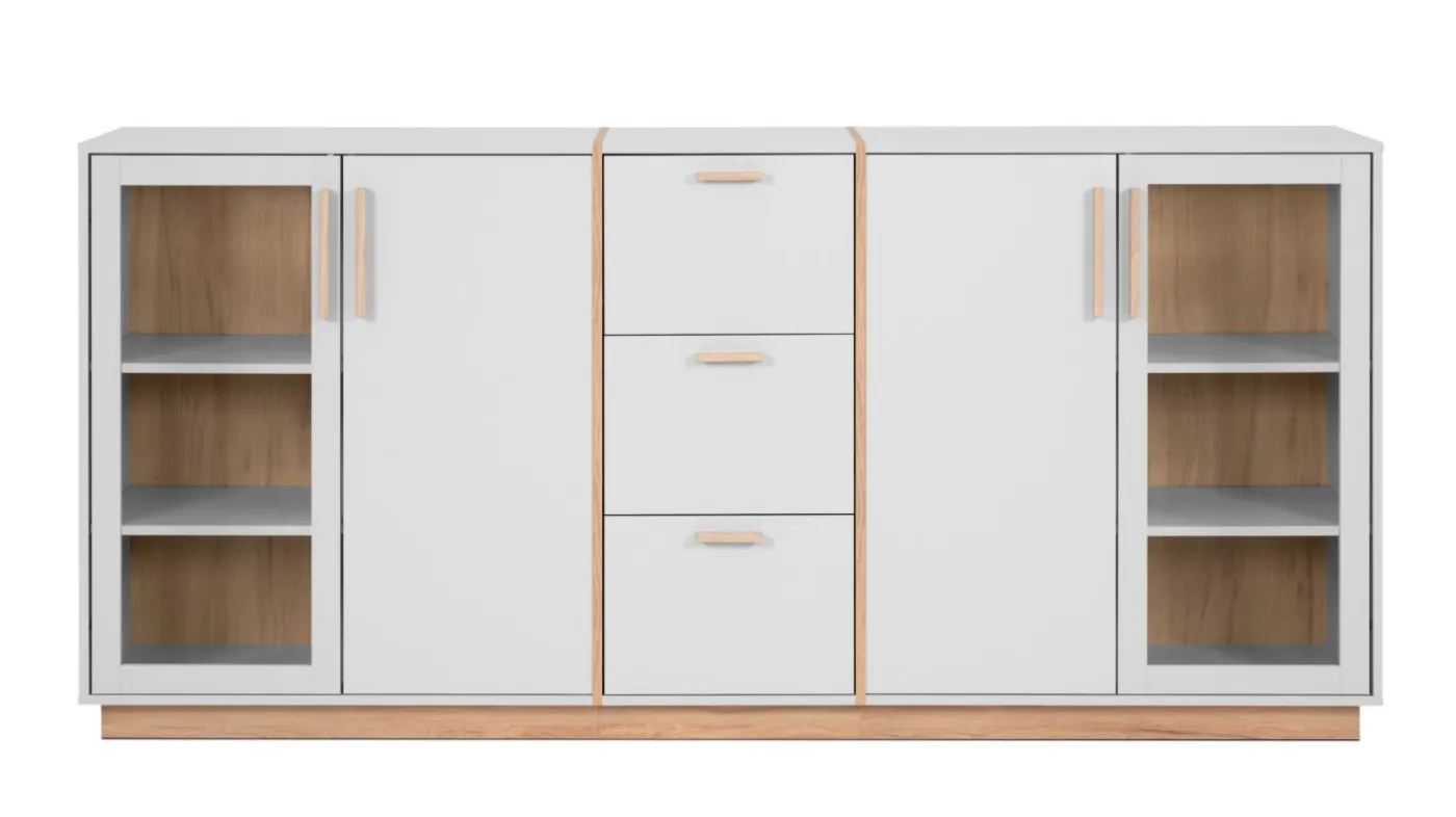 Highboard Sideboard Split | steingrau / Jackson Hickory