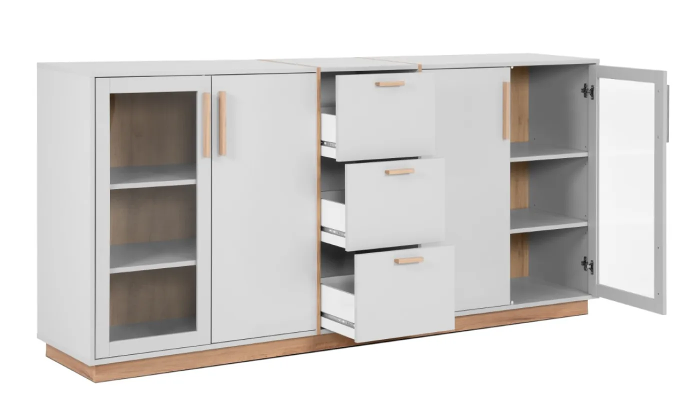 Highboard Sideboard Split | steingrau / Jackson Hickory