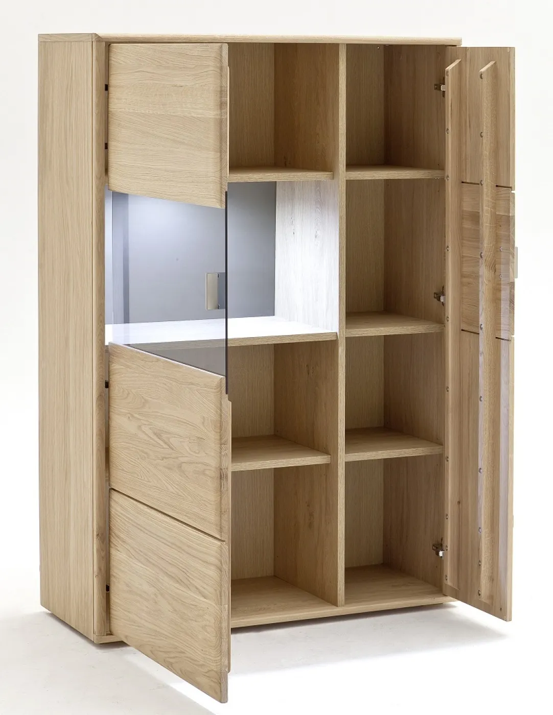 Highboard Tarragona (R) | Eiche Bianco | mit 1er Set LED Unterbauspot