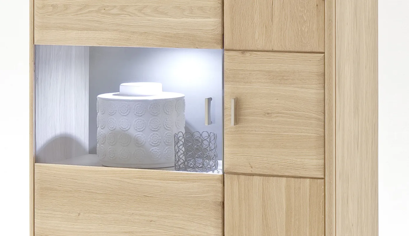 Highboard Tarragona (R) | Eiche Bianco | ohne Beleuchtung