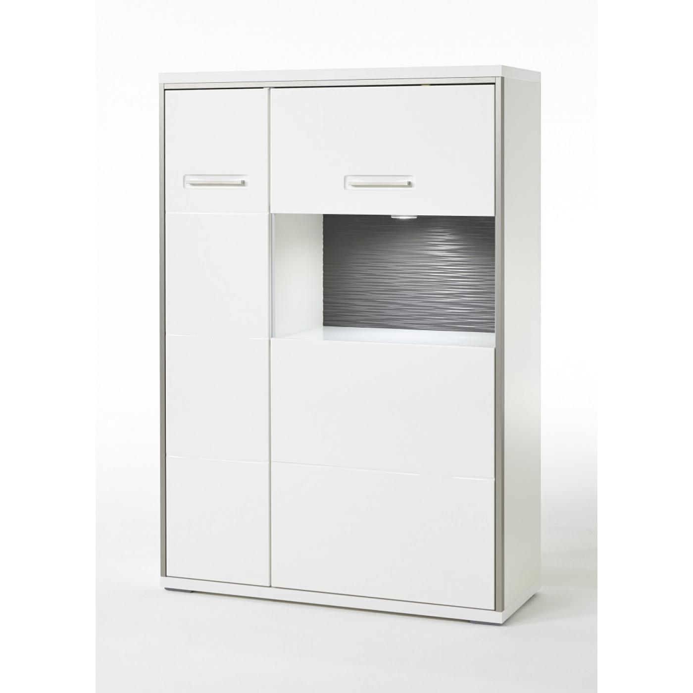 Highboard Trento 2 | weiß Hochglanz | LED Beleuchtung