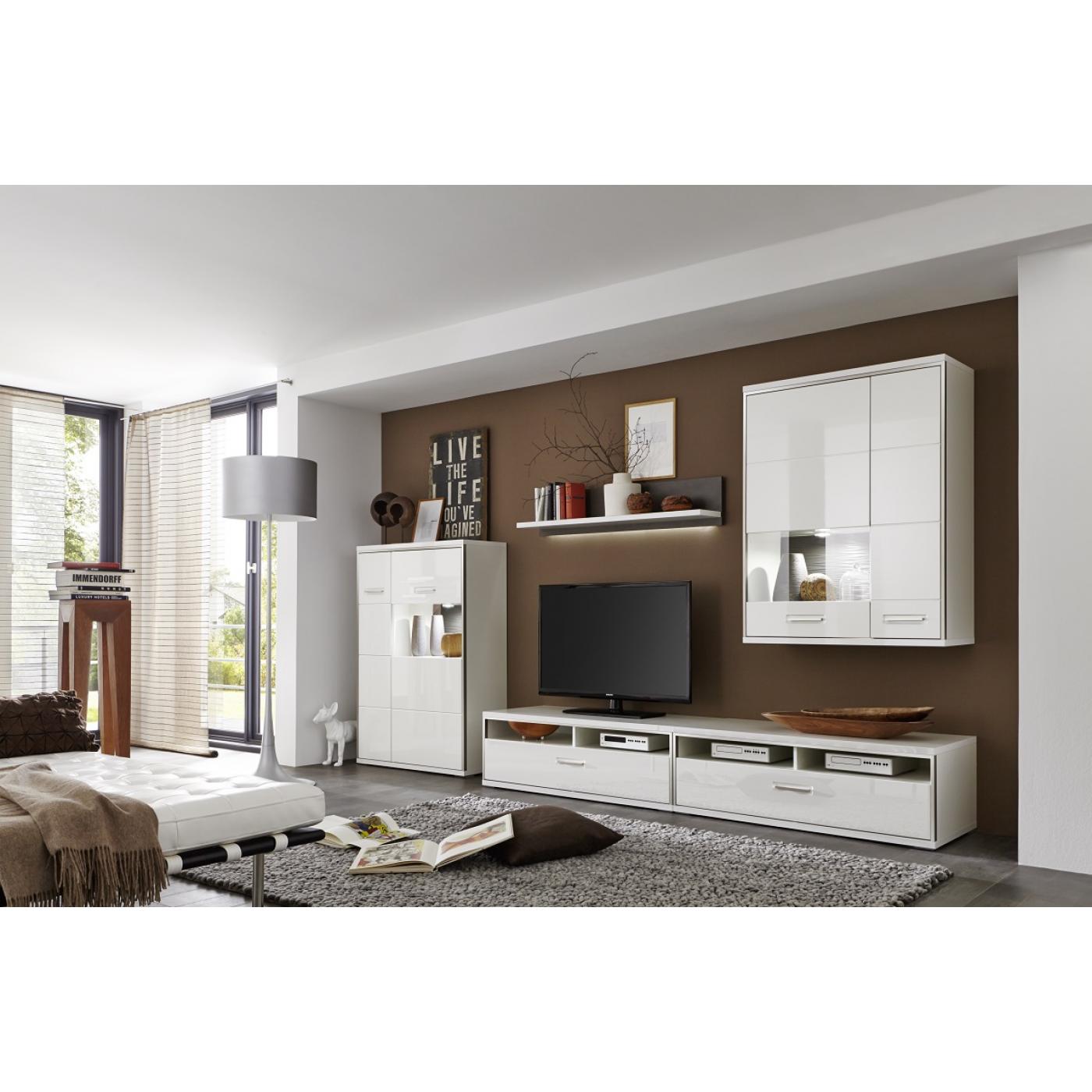 Highboard Trento 2 | weiß Hochglanz | LED Beleuchtung