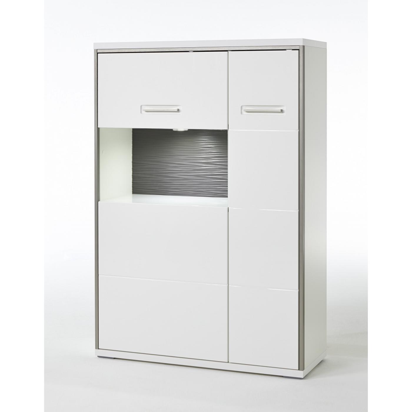 Highboard Trento 3 | weiß Hochglanz | LED Beleuchtung