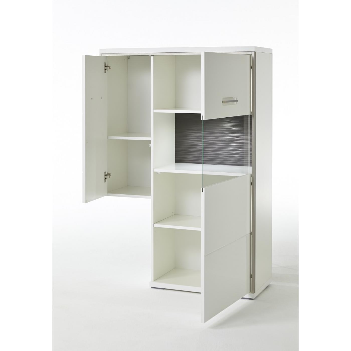 Highboard Trento 4 | weiß Hochglanz | LED Beleuchtung