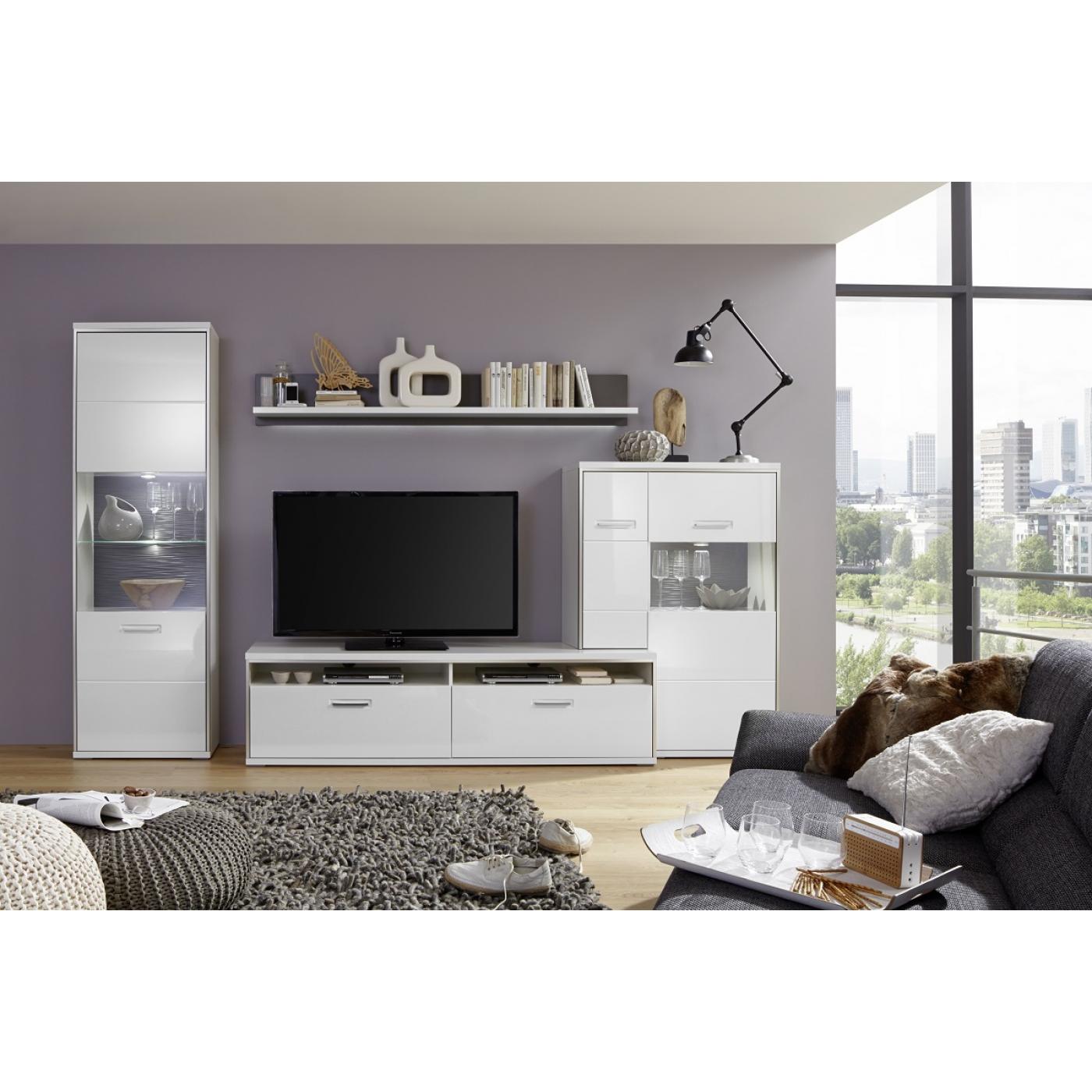 Highboard Trento 4 | weiß Hochglanz | LED Beleuchtung