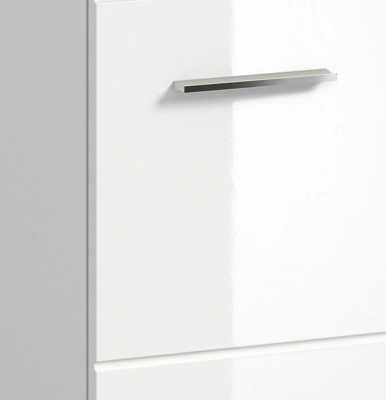 Hochschrank breit Ice | weiß / weiß Hochglanz