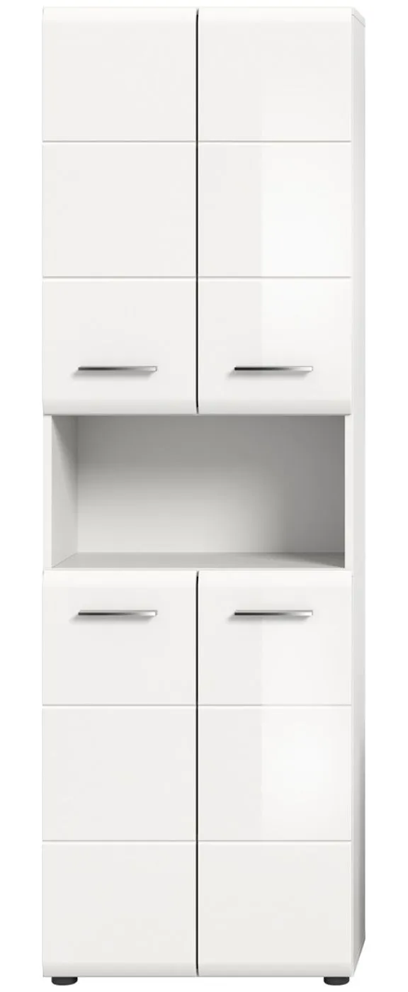 Hochschrank breit Ice | weiß / weiß Hochglanz