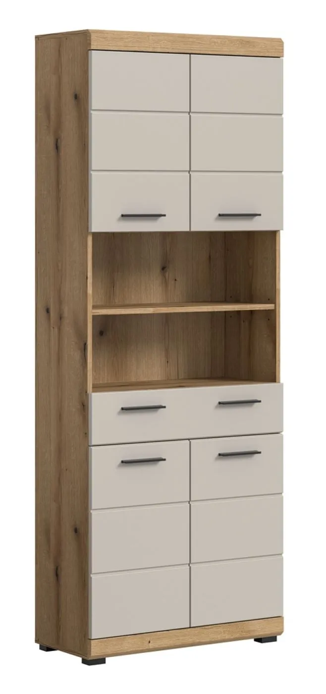 Hochschrank breit Scout | mit Schubkasten | Kaschmir / Evoak Oak