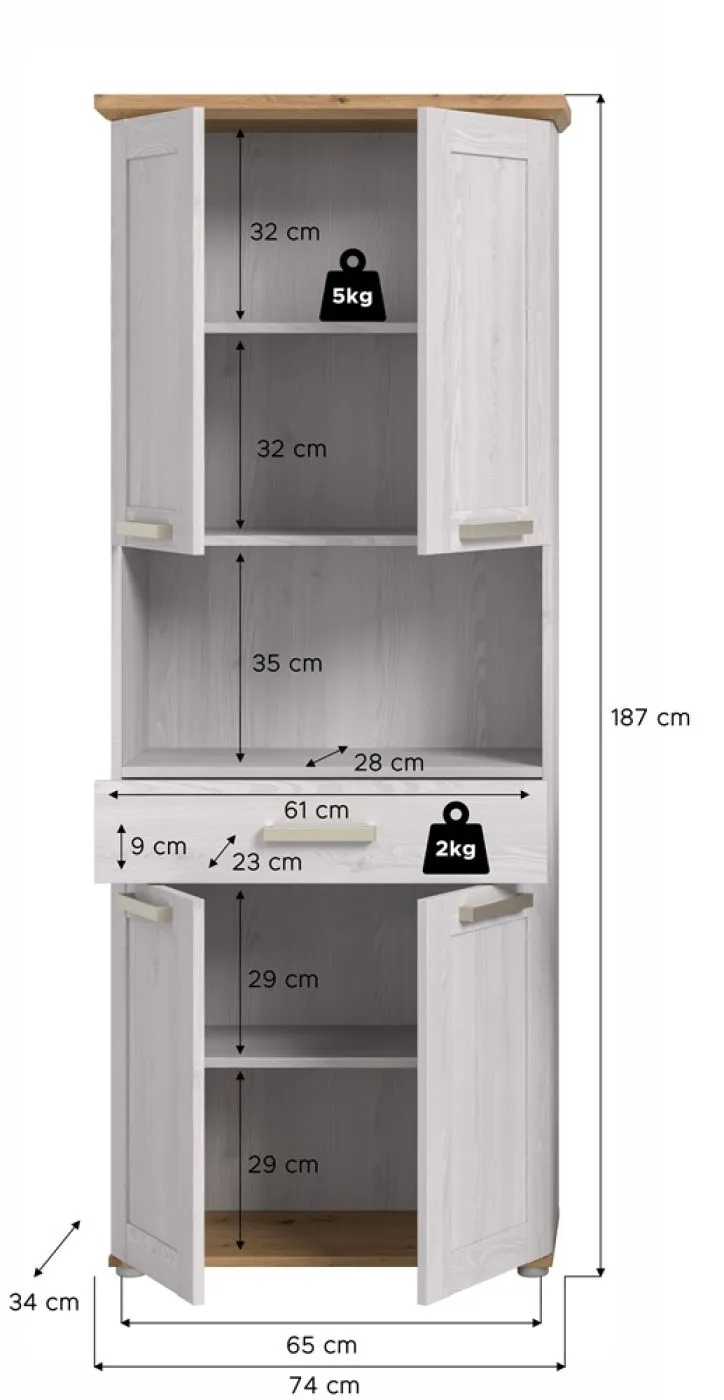 Hochschrank breit Verona | Sibiu Larche / Artisan Eiche